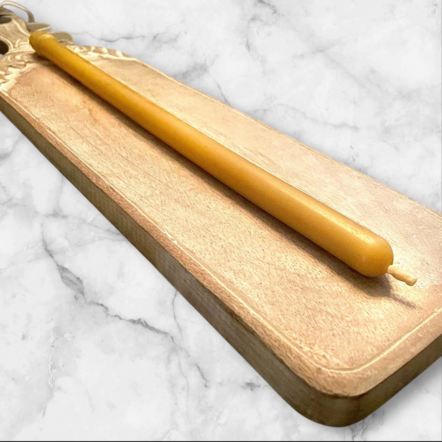 Single Golden Beeswax Taper — Thick 16 inch