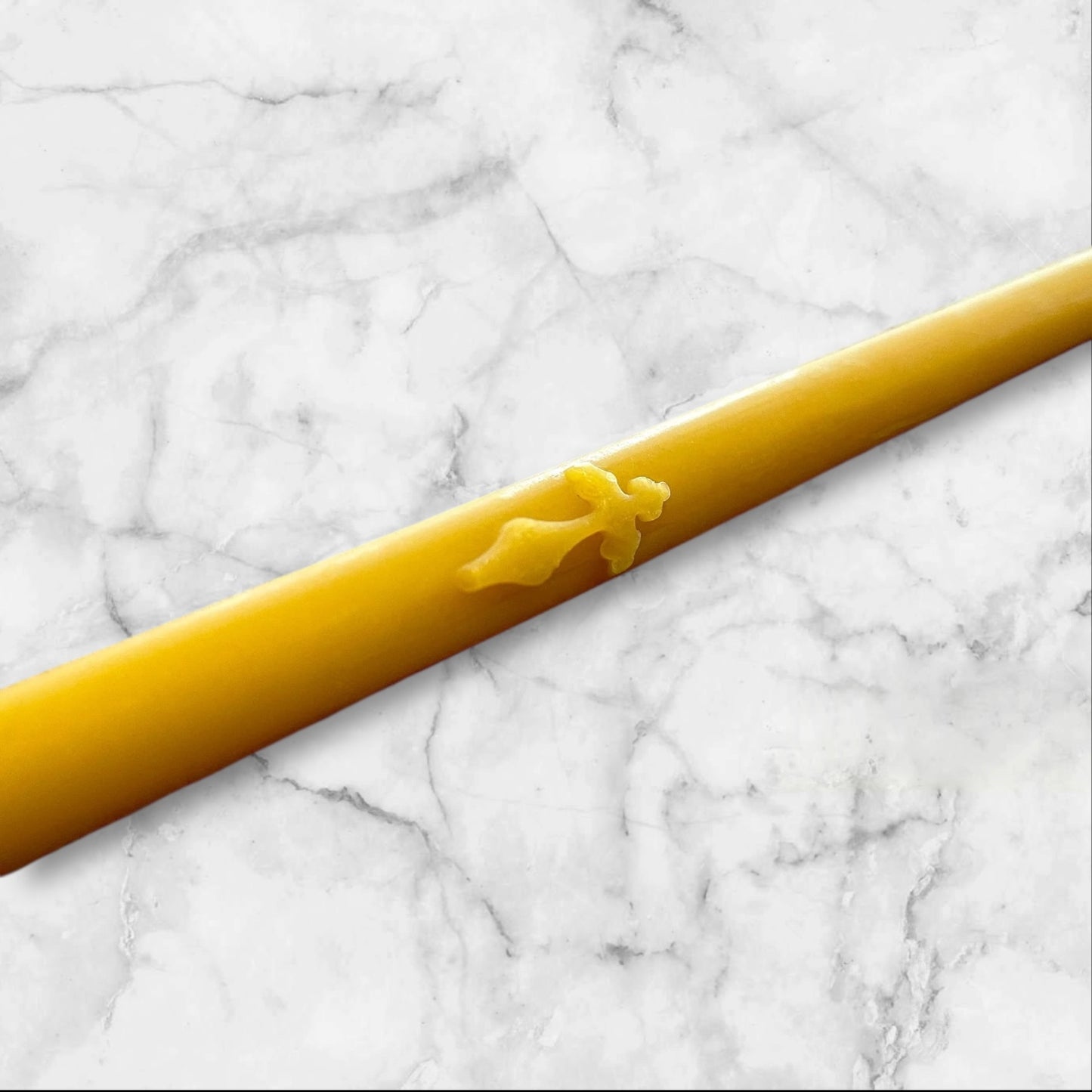 Memorial Beeswax Candle – 10 inch (Engraved Orthodox Cross)