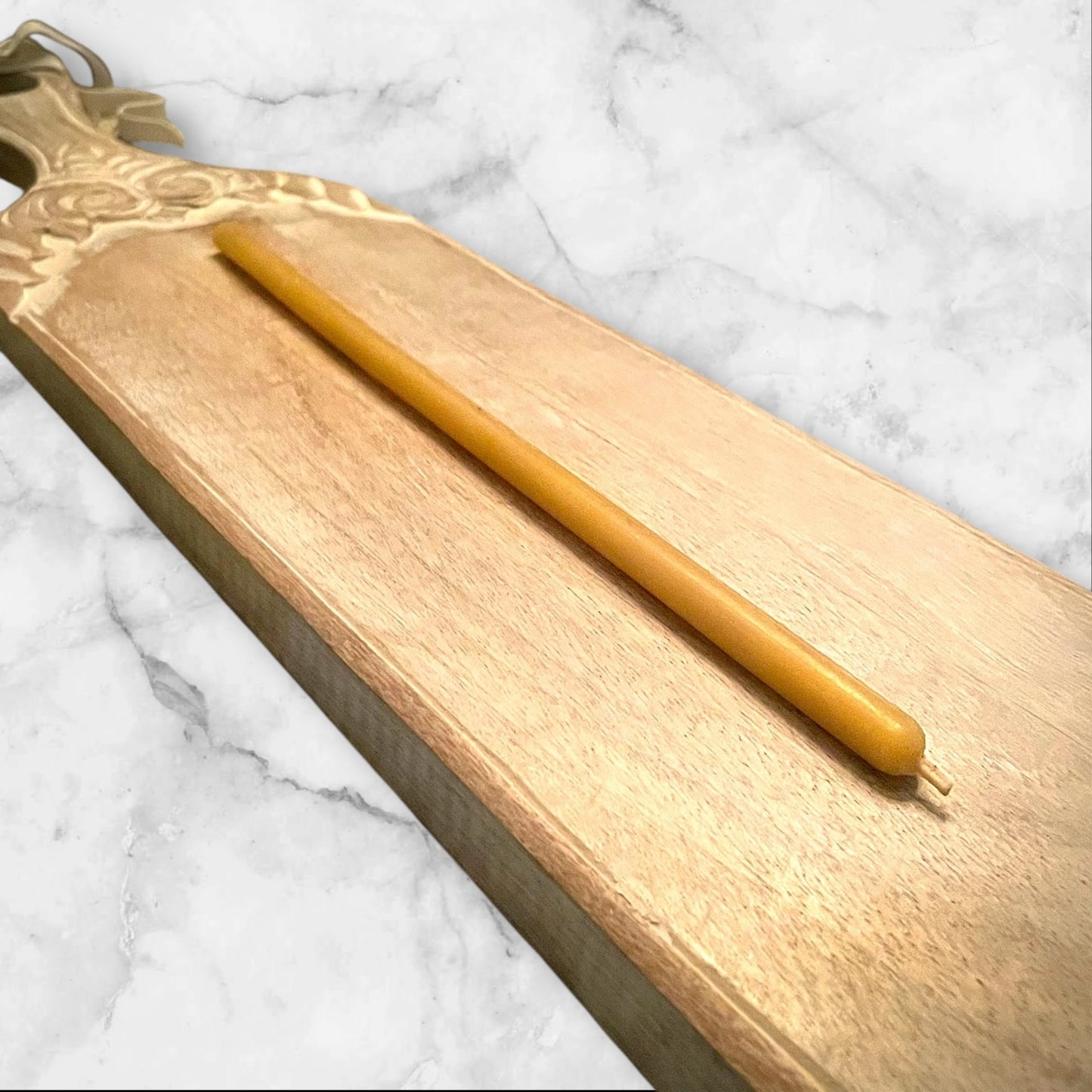 Single Golden Beeswax Taper — Thin 10 inch