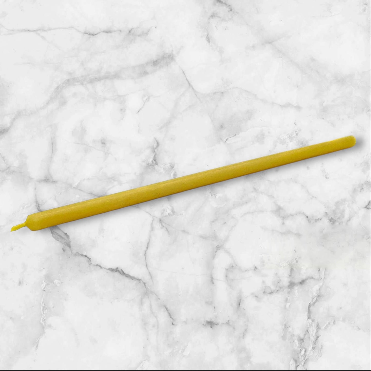 Single Golden Beeswax Taper — Thin 10 inch