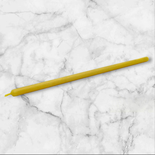 Single Golden Beeswax Taper — Thin 10 inch