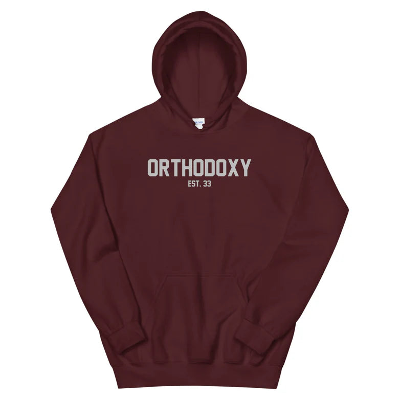 Hoodie Sweatshirt Orthodoxy Uni-Sex Maroon